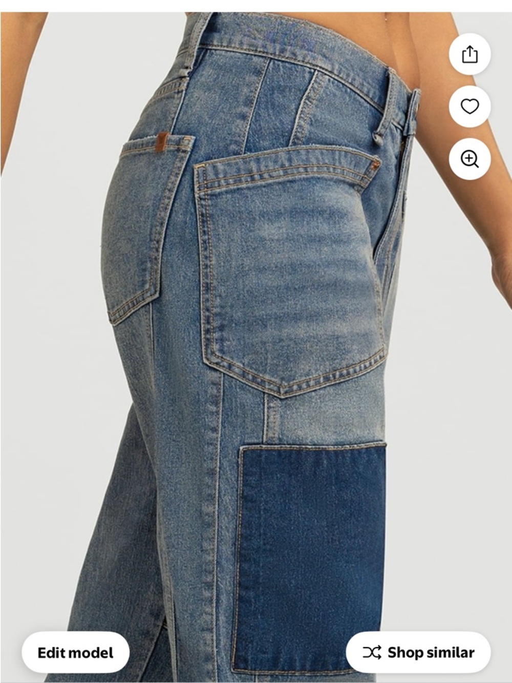 ❤️JESSICA SIMPSON HIGH RISE PATCHWORK BARREL JEAN-NWT-2/6/8/10/12/16❤️ - Picture 9 of 16